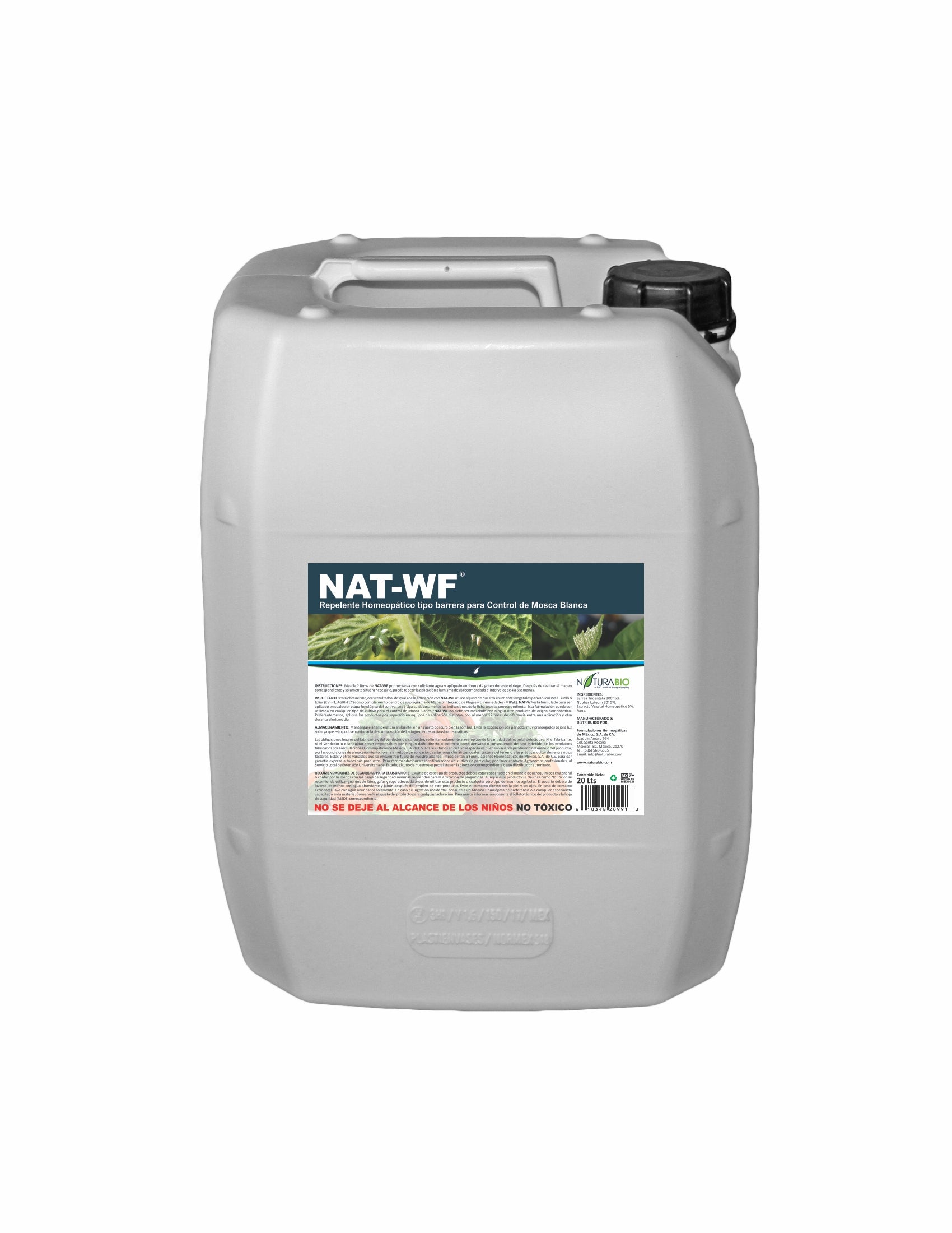 NAT-WF Repelente Homeopático tipo barrera para control de mosca blanca