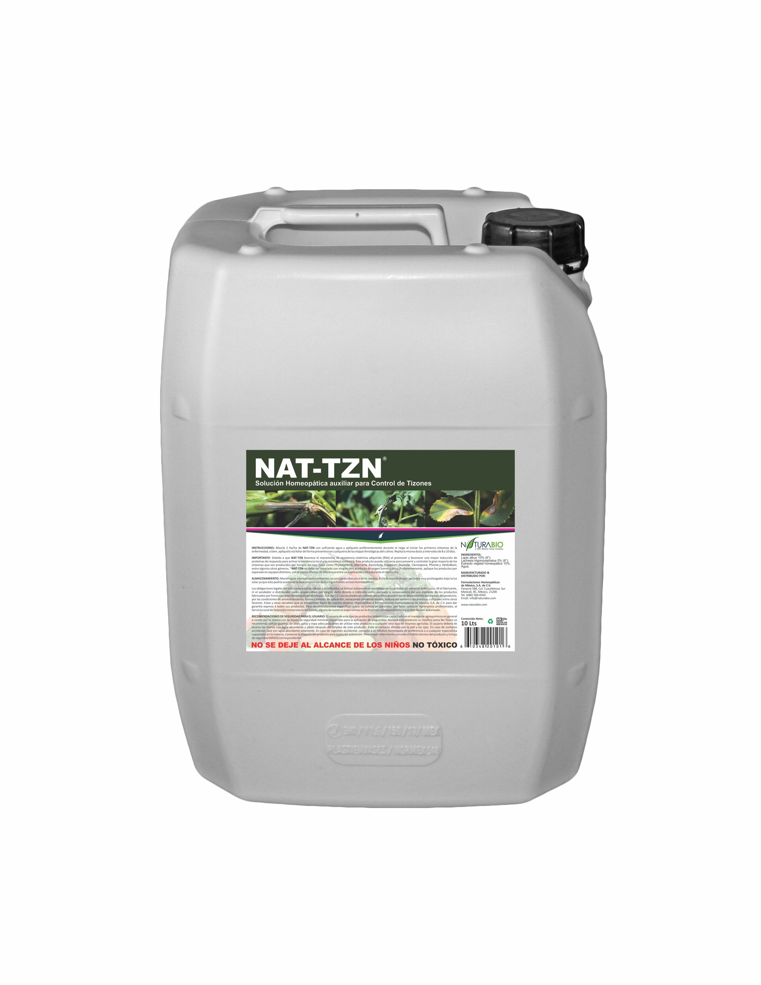 NAT-TZN Solución Homeopática auxiliar para Control de Tizones y Pudriciones del Fruto